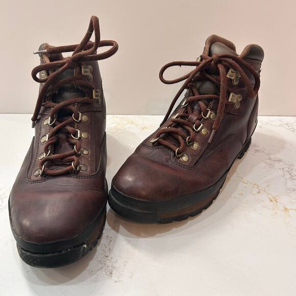 Timberland Leather Hiking Boots Brown Men’s Size 10.5 - Picture 2 of 4